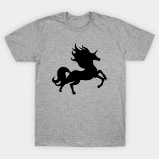 Black Running Unicorn Silhouette T-Shirt